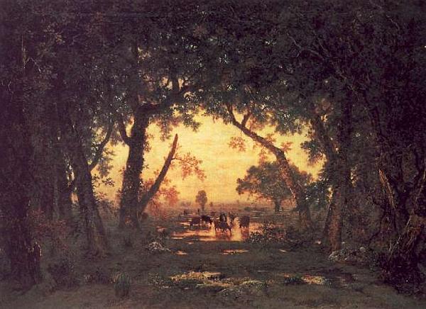 Theodore Rousseau The Forest of Fontainebleau, Morning Germany oil painting art